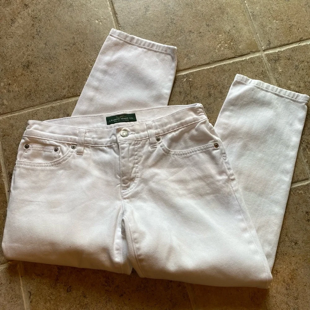 LRL Lauren Jeans - White modern cropped jeans, Size: 2